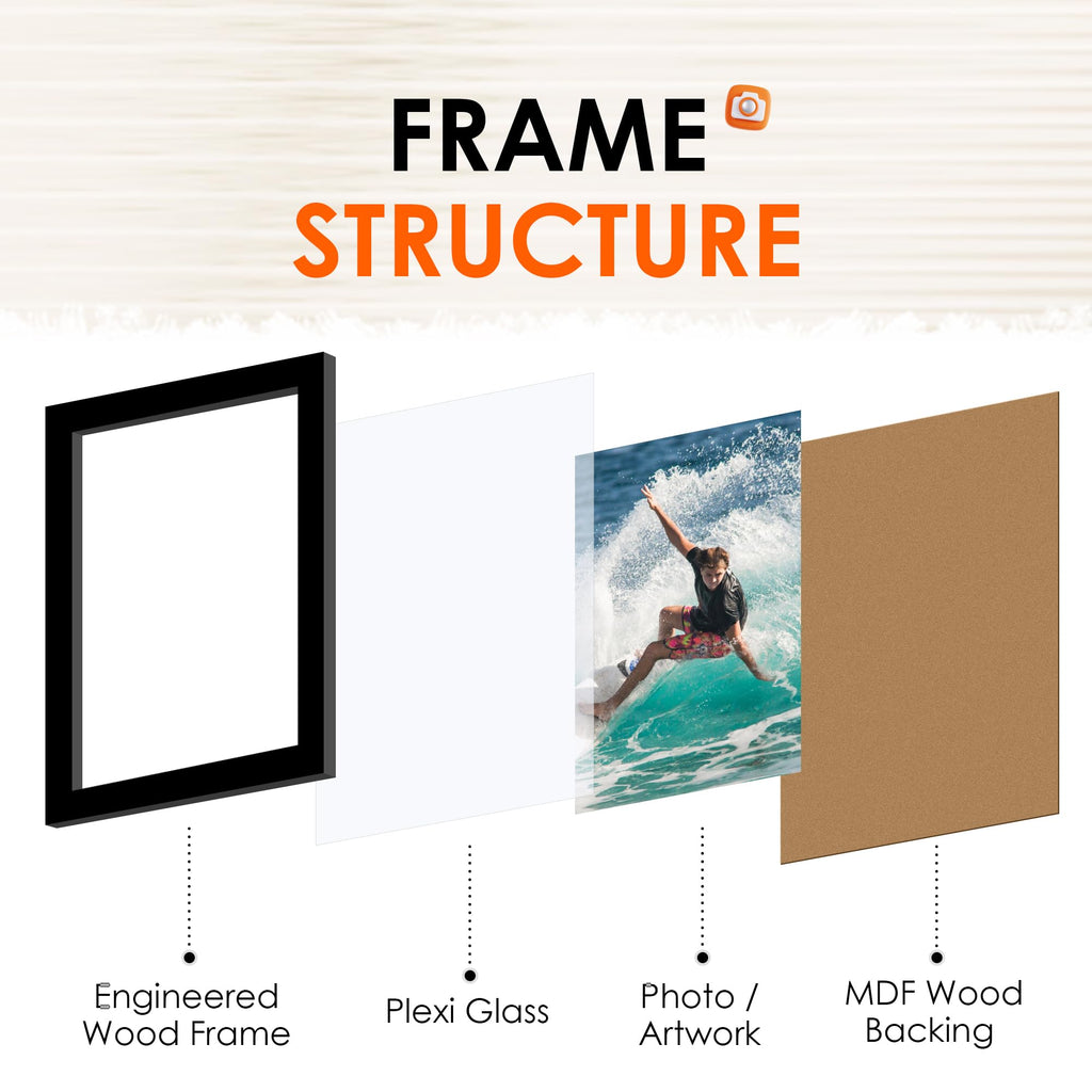 4x6 Picture Frame Set of 10, 4x6 Photo Frames Bulk with HD Plexiglass for Wall Hanging or Tabletop Display, Black