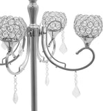 2 Packs 5 Arms Crystal Candelabra Wedding Centerpieces for Tables, candelabros para centros de mesa Set with