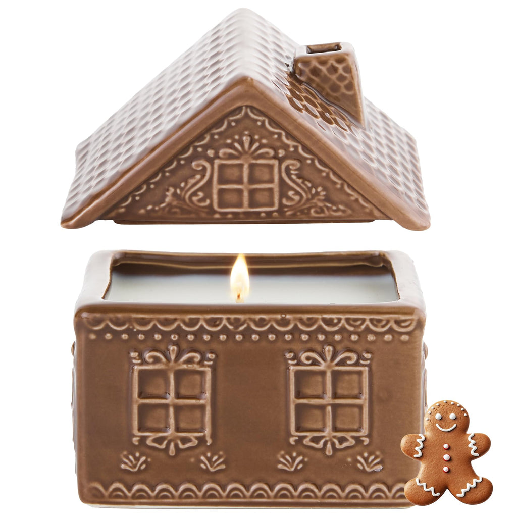 Christmas Scented Jar Candle Gingerbread House Decor for Gifts