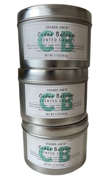 Trader Joe's Cedar Balsam Scented Candle (Pack of 3)