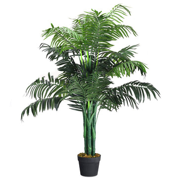 Artificial Palm Tree, 3.5 Feet Tall Potted Fake Greenery Tropical Plant, Faux Floor Tree for Indoor Outdoor Home