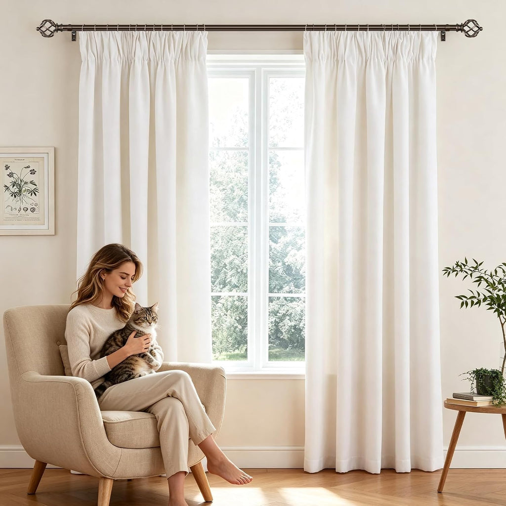 Bronze Curtain Rod 32 to 58 Inch(2.6-4.8ft), Adjustable Curtain Rods for Windows 28 to 48 Inch, 3/4 Inch Splicing