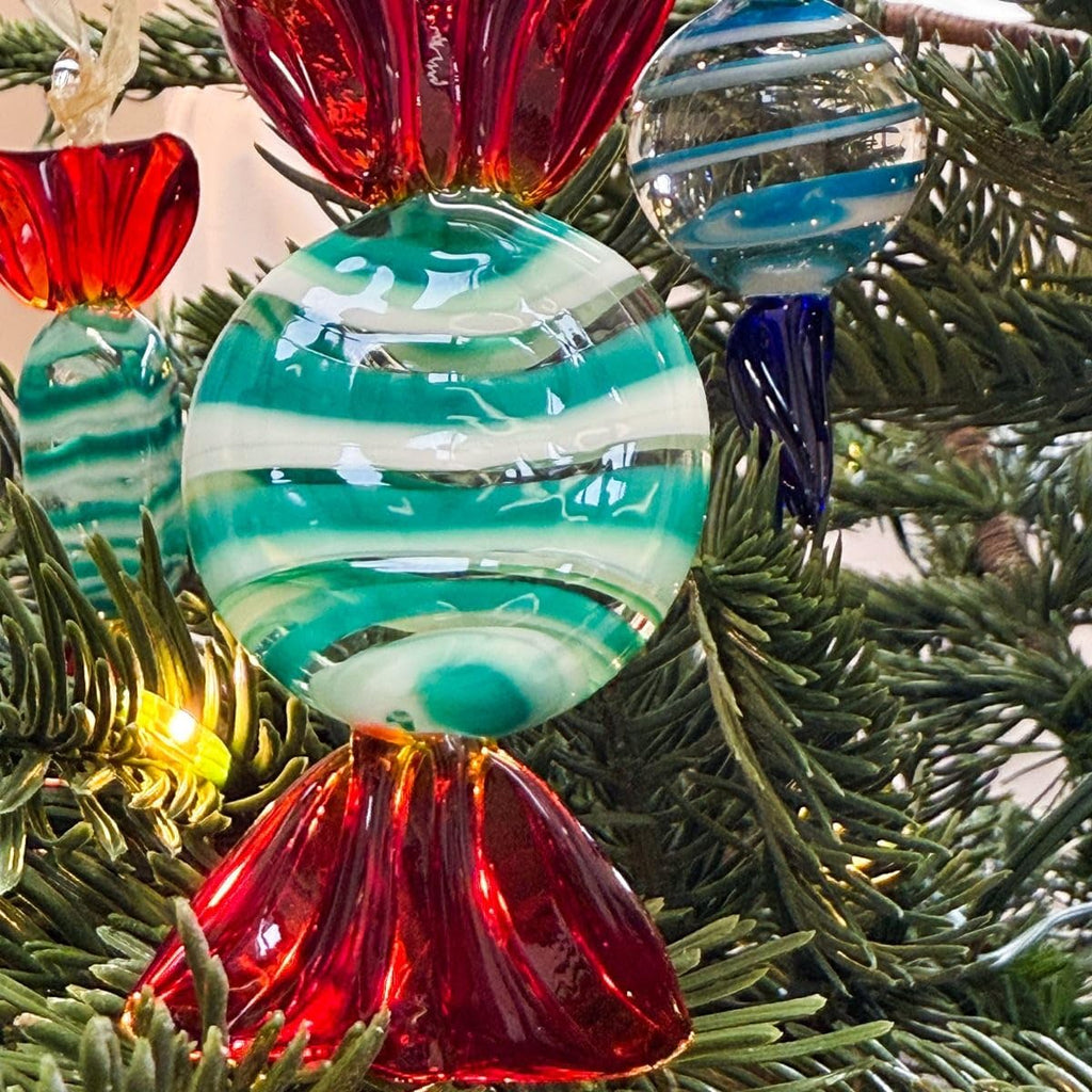 Murano Glass Candy Ornaments, Handmade in Italy (Set of 3)