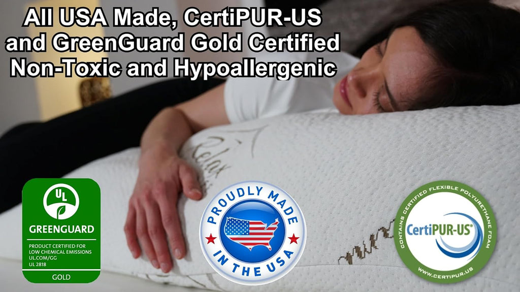 Ultra-Luxury Full Size Body Pillow All USA Best Shredded Memory Foam & Cool-Vent Viscose of Bamboo Cover | Long