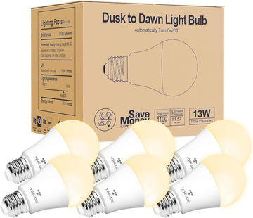 Outdoor Sensor Light Bulbs, E26 Dusk to Dawn Automatic Sensor