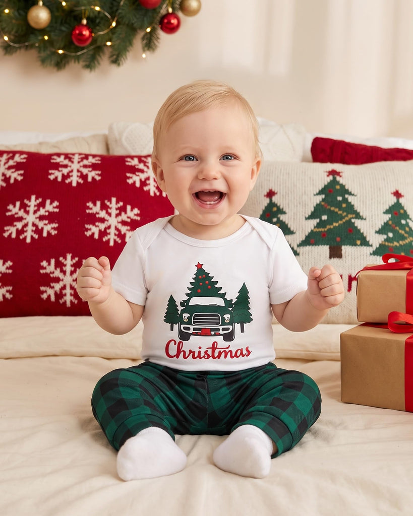 Newborn Christmas Outfit Boy 6-Piece Soft Bodysuits and Pants Sets