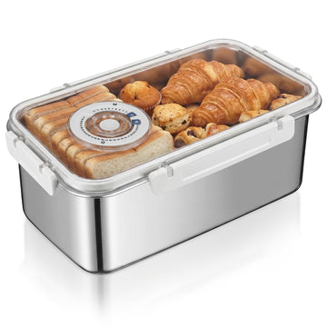 Large Stainless Steel Bread Storage Box with Lid