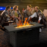 42 Inch Gas Fire Pit Table, 60,000 BTU Propane Pits for Outside with Steel Lid and Waterproof Cover, 2 in 1 Firepit Table Gatherings Parties on Patio - Image 8