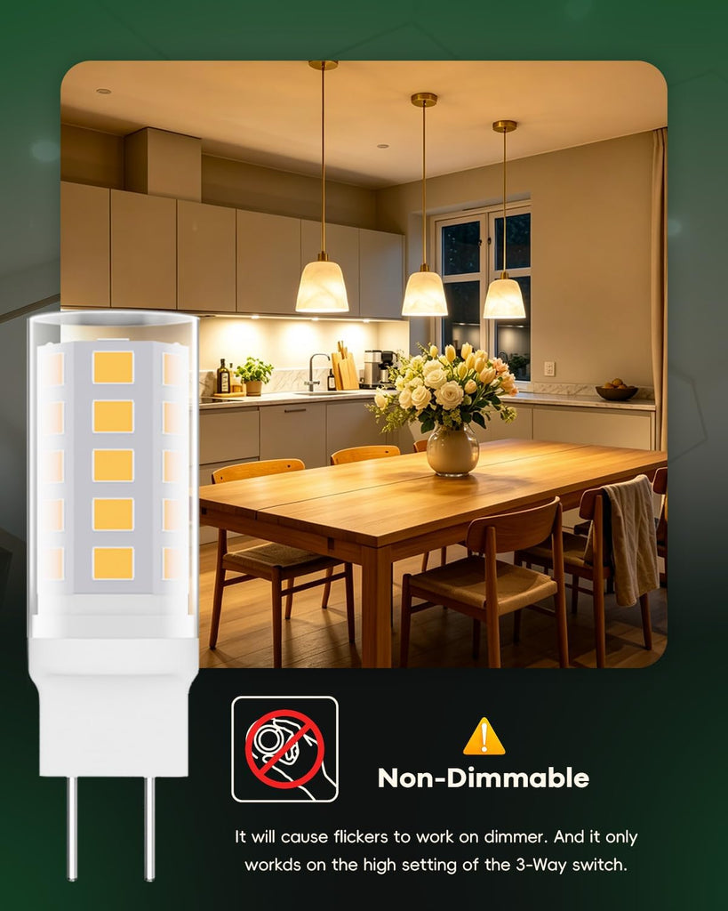 LED Bulbs 120V, 35W Q35/GY6.35/CL/120V Halogen Replacement, JC Type Bi-Pin Base Microwave Light, Under Cabinet