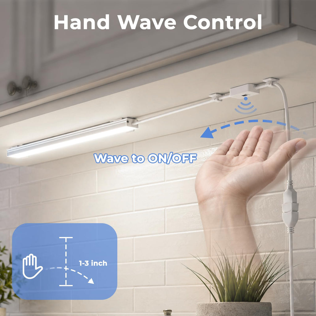 12in Plug in Under Cabinet Light Hand Wave Sensor Kitchen Light