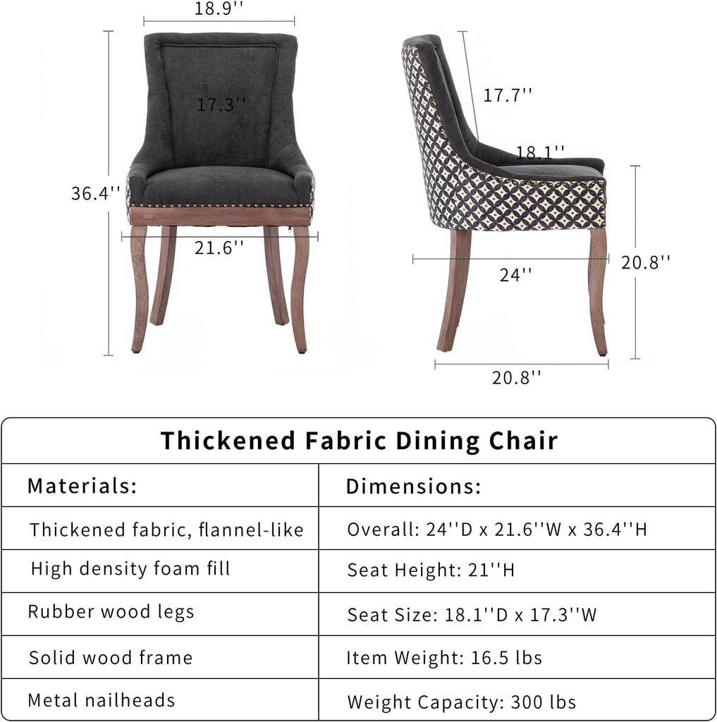 Dining Chairs Set of 4, Kitchen & Dining Room Chairs, Fabric Upholstered Dinning Chairs, Sillas De Comedor
