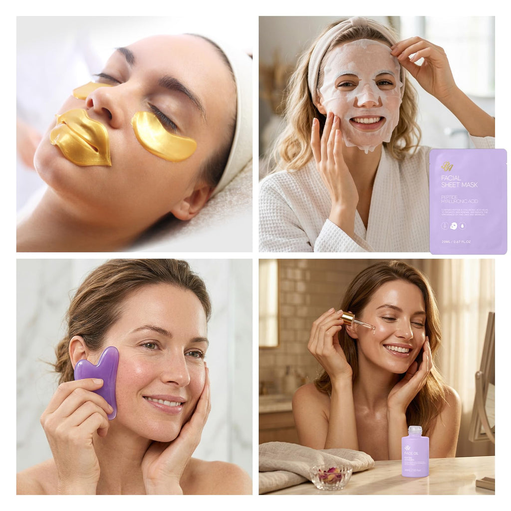 Gifts for Women, 32 Pcs Lavender Spa Gifts Basket, Hydrating Face Skin Care