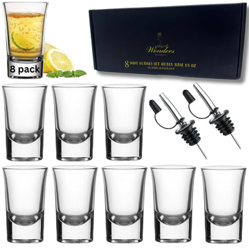 1.5 Oz Shot Glasses Set Of 8 With Heavy Base - Shot Glass Set, Weighted shotglass - For Vodka Tequila Shot Glasses