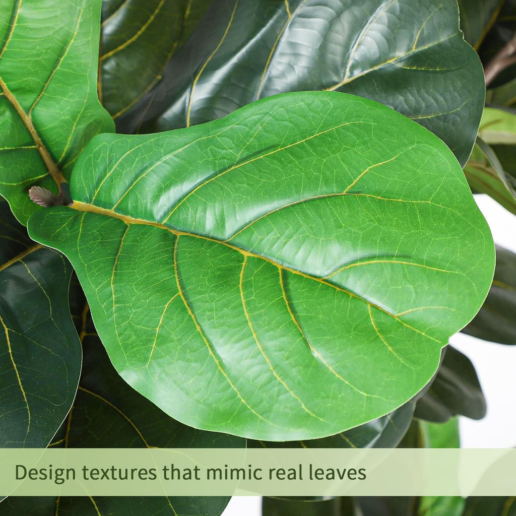 5FT Artificial Fiddle Leaf Fig Tree, Premium Fake Ficus Lyrata Plant in Decorative Planter Home Office Decor