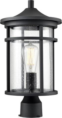 Namath 1-Light Outdoor Post Lantern in Textured Black Finish