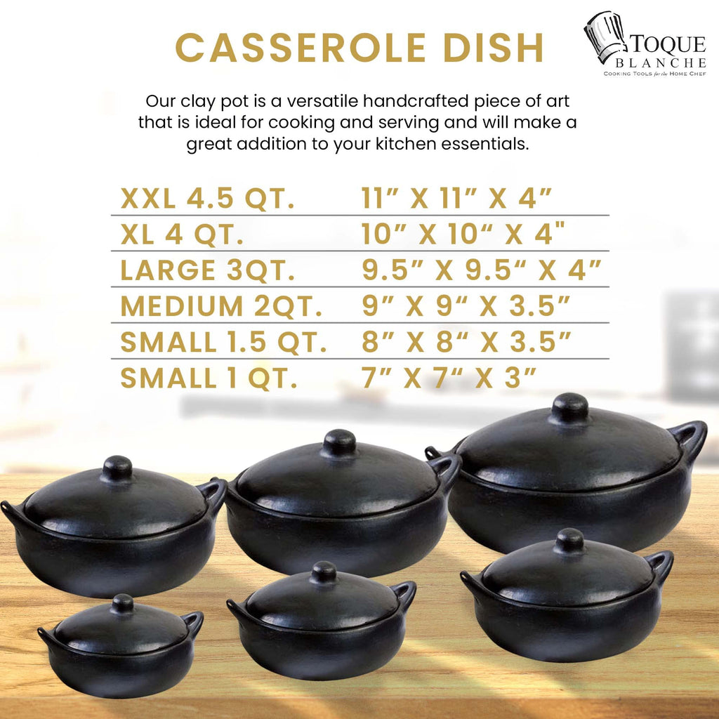 Authentic Chamba Casserole - Elegant Handmade Black Clay Cooking Pot with Cover - Perfect for Soups, Stews, Braises &