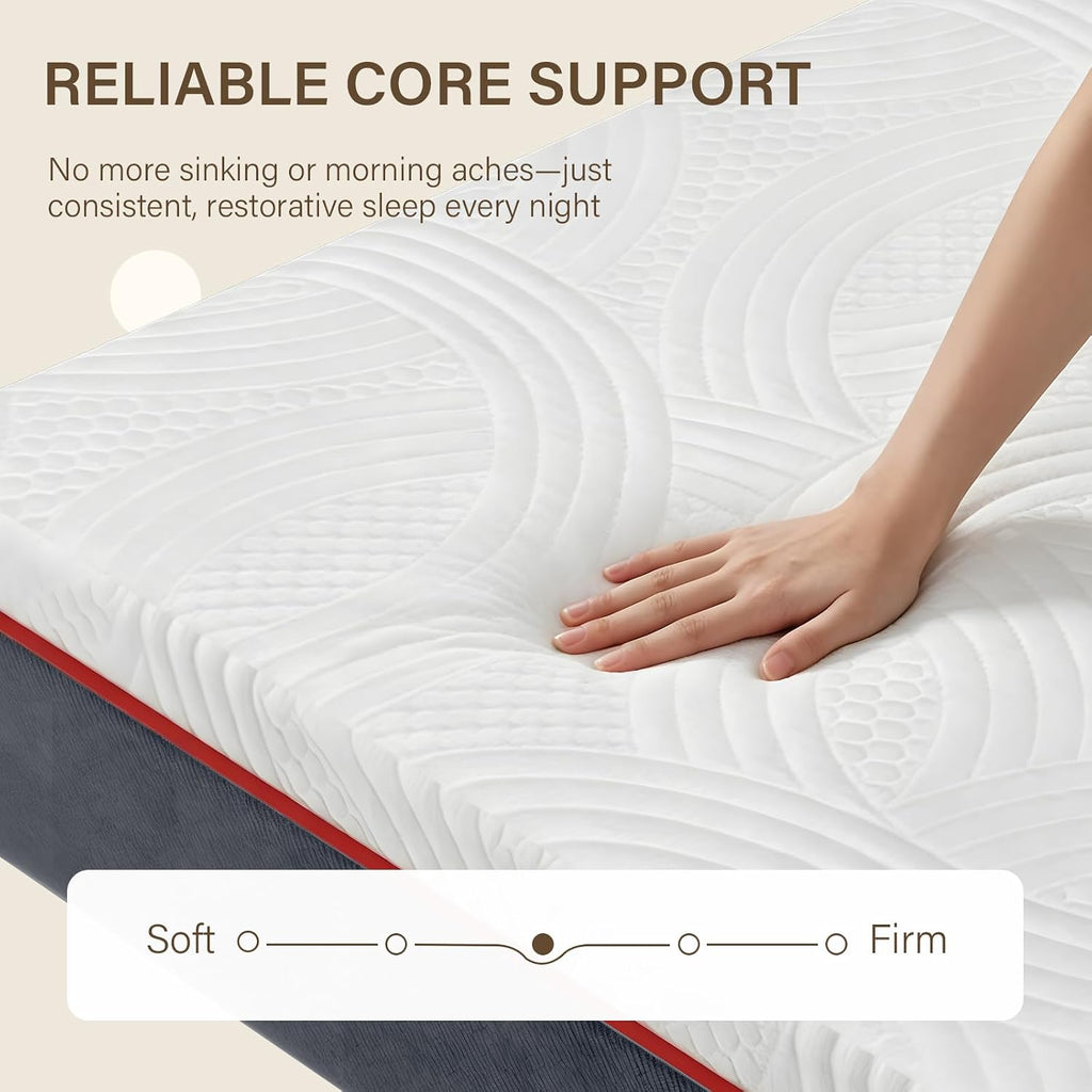 12 inch Hybrid King Size Mattress in A Box with CertiPUR-US Certified Cooling Gel Memory Foam, Reinforced Edge
