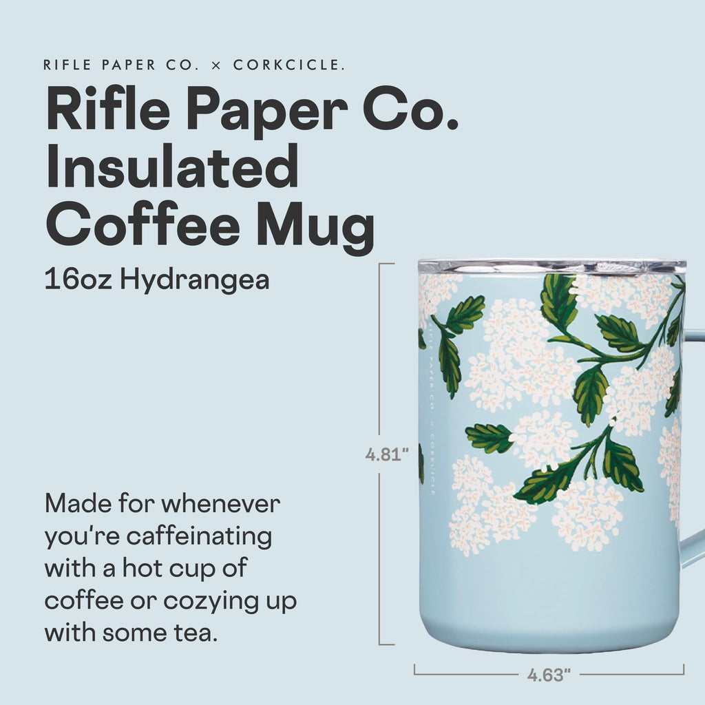 X Rifle Paper Co. Triple Insulated Coffee Mug with Lid & Handle - Keeps Beverages Hot for 3+ Hours - Gift for Mom