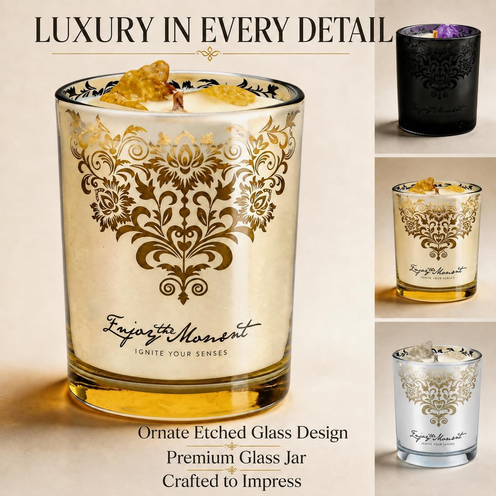 Luxury Candle Gift Set for Women, 3x7oz, Trimmer & Snuffer Lid - Set of 5
