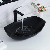 22" x 15.7'' Large Matte Black Oval Vessel Sink with Pop Up Drain,Bathroom Vessel Sinks,Bathroom Sinks Above