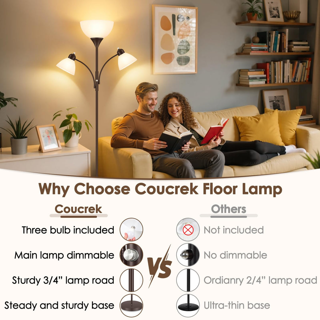 Torchiere Floor Lamps, 72" Dimmable Reading Lamp