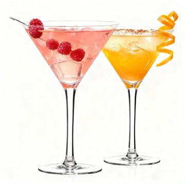 Martini Glasses Set of 2, 9 oz Crystal Cocktail Glasses, Hand Blown Crystal Martini Glasses for Espresso Martini