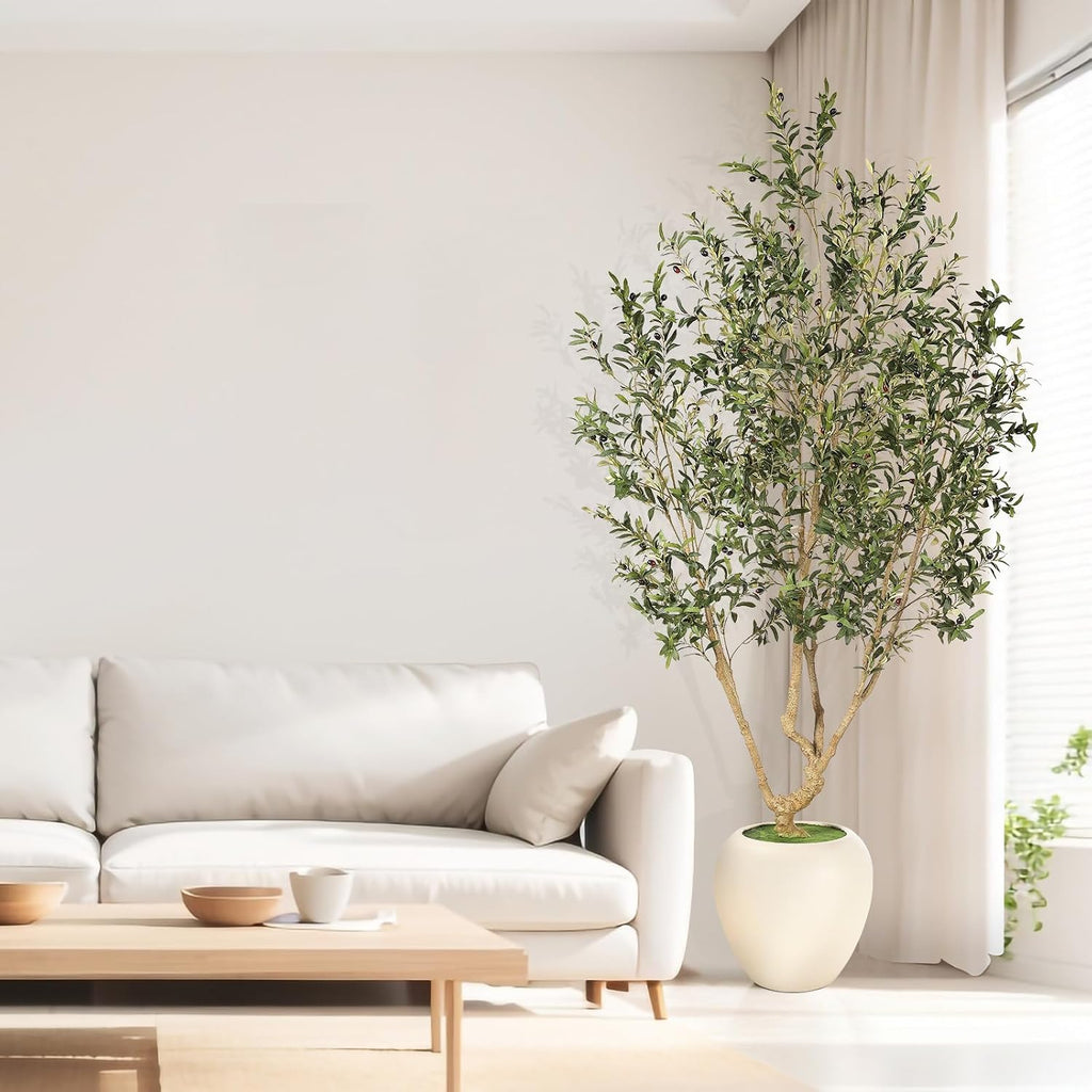 Tall Faux Olive Tree 8ft with 18in Large Exquisite Planter