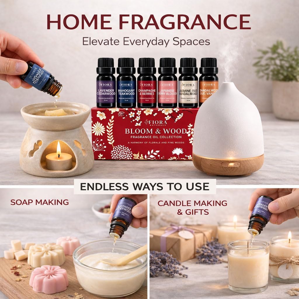 Premium Fragrance Oil Set for Candle Making, Soap, Wax Melts and Diffusers