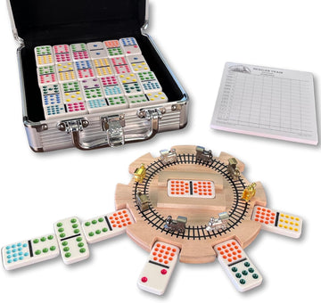 Mexican Train Dominoes Set Double 15 Color Dots
