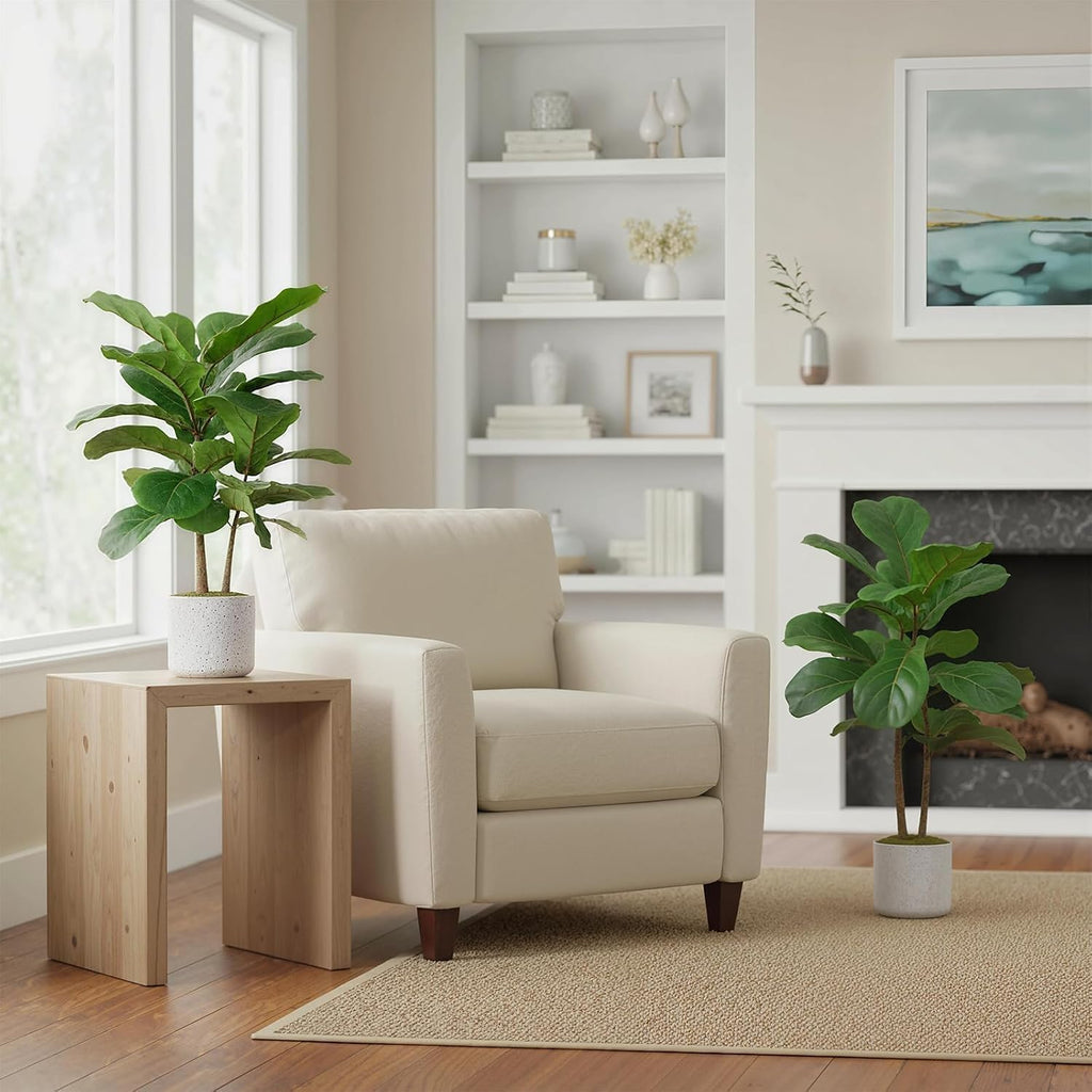 16 inch Faux Fiddle Leaf Fig Tree 2 Pack - Set of 2