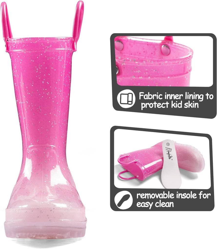 Toddler Light Up Rain Boots for Girls Boys Waterproof Rain Boots