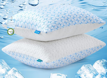 Firm Pillow Shredded Memory Foam, Cooling Pillow for Hot Sleeper, Adjustable Bed Pillow for Side Back Stomach