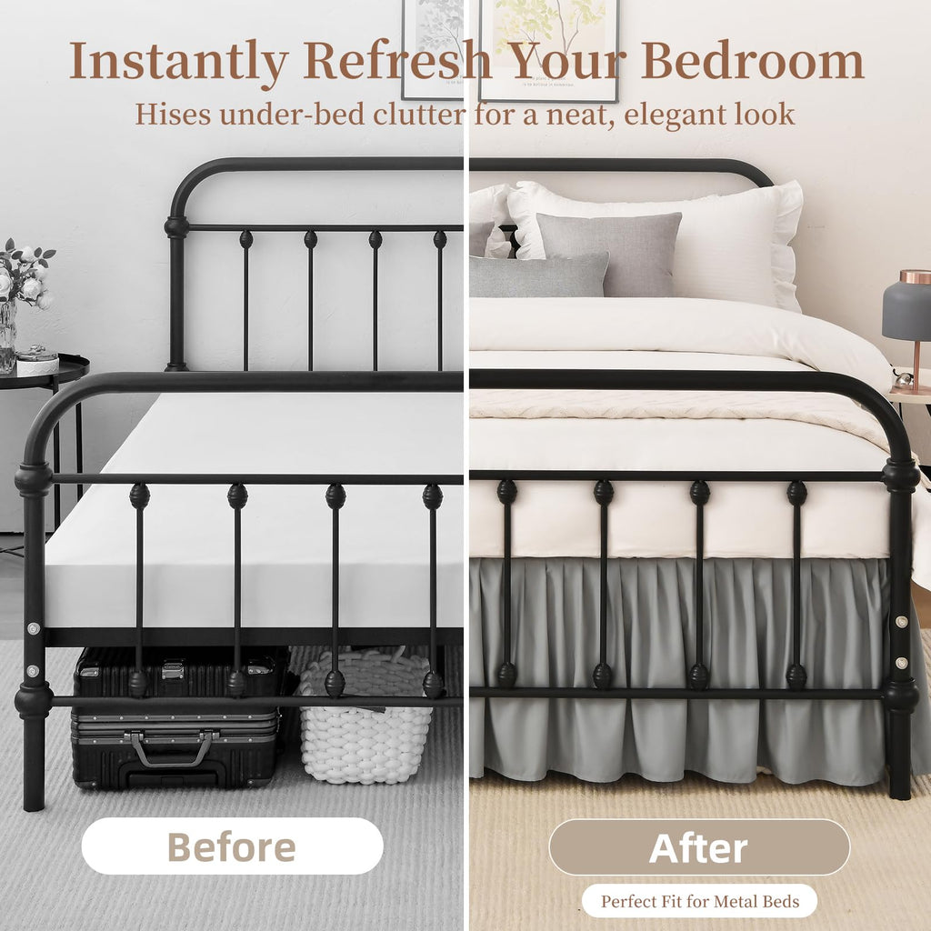 Ruffled Bed Skirt with Split Corners
