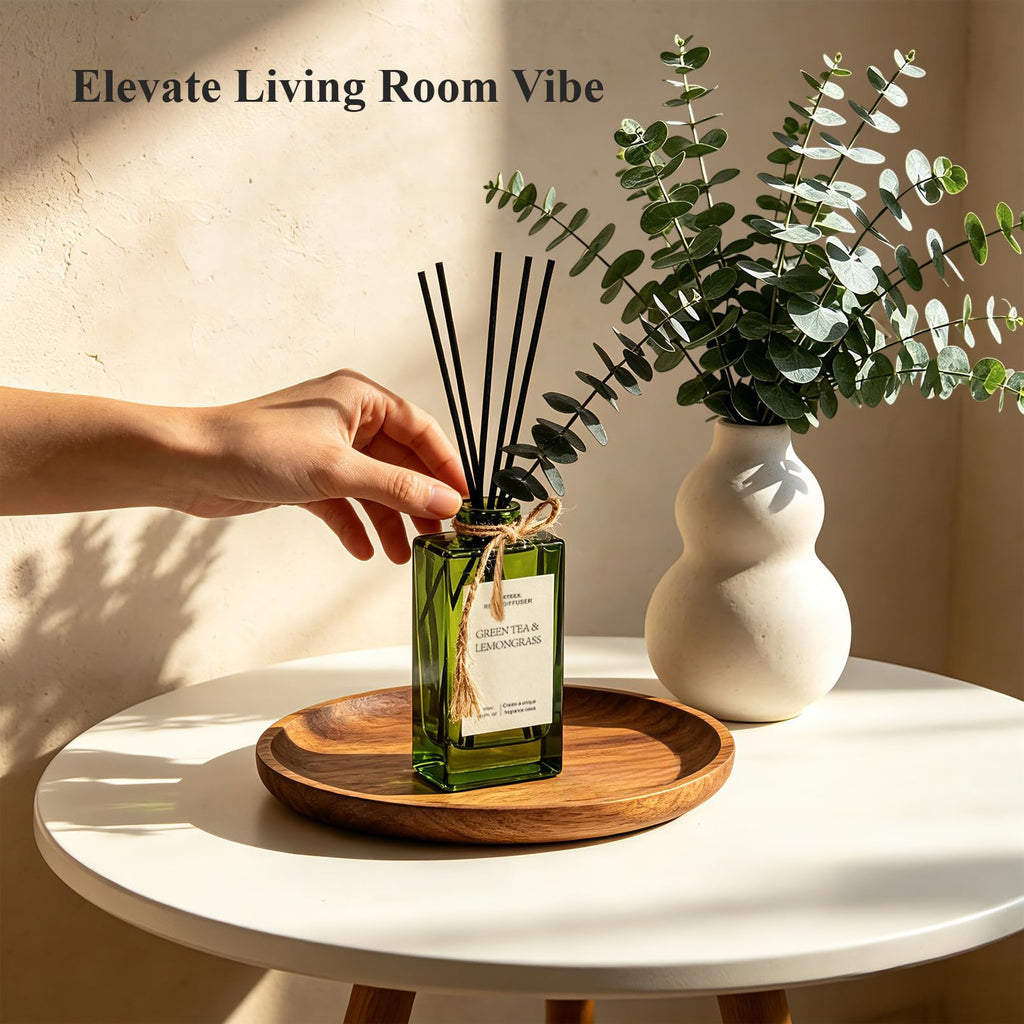 Green Tea & Lemongrass Reed Diffuser, 5.07oz Bathroom Air Freshener
