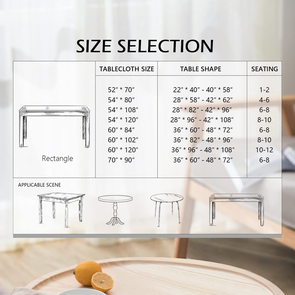 Boho Rectangle Tablecloth 60x84 in, Grey Waterproof Tablecloth
