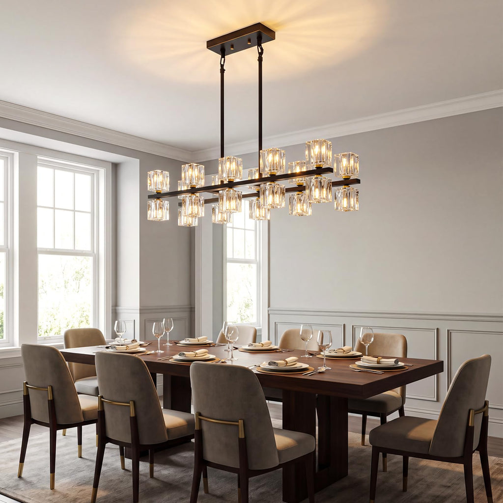 Linear Crystal Chandelier Kitchen Island 32inch