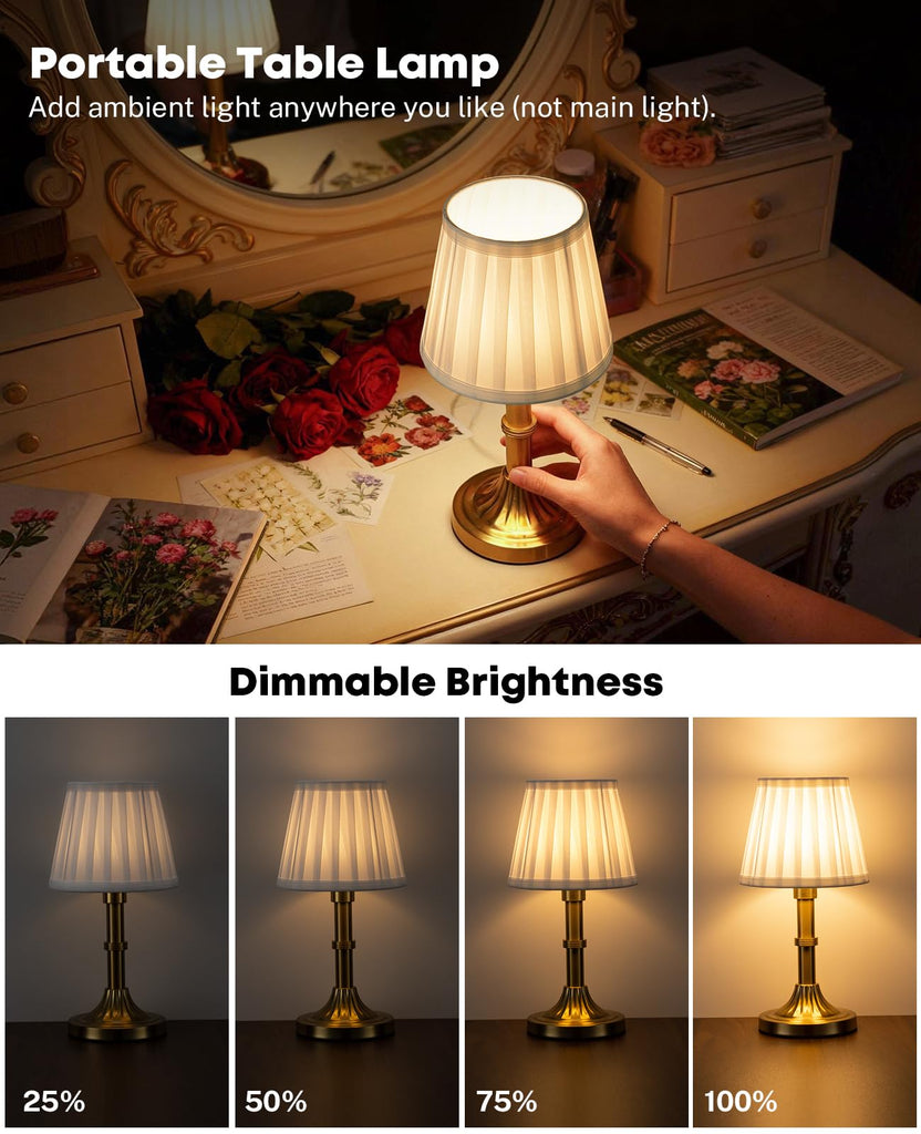 Small Table Lamp with Remote, Cordless Table Lamp