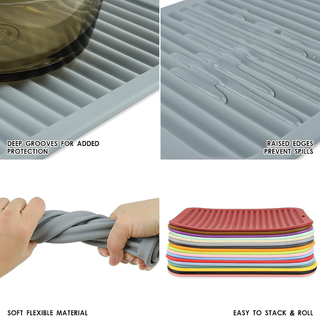 Silicone Trivets for Hot Dishes, Pots and Pans, Hot Pads Counter, Silicone Pot Holders Mats, Heat Resistant Mat
