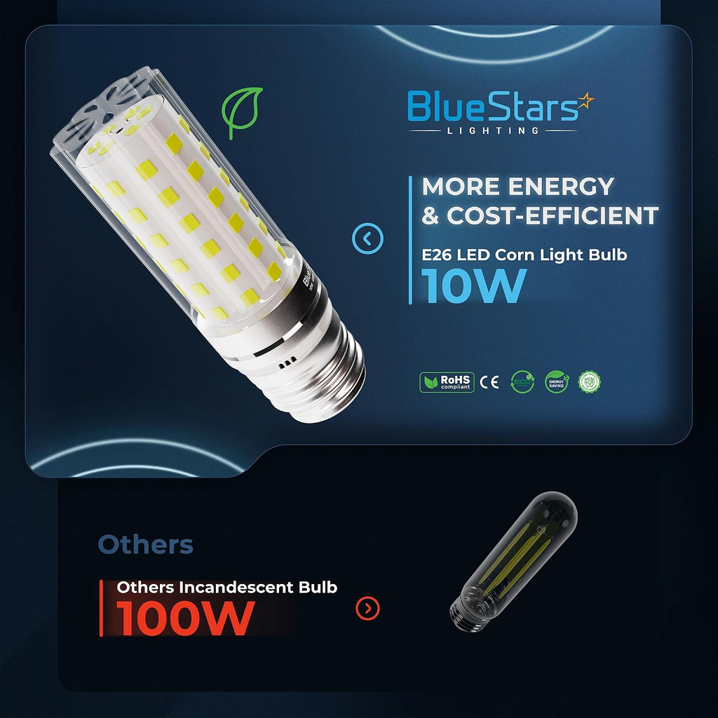 10W 100 Watt Equivalent LED Corn Light Bulbs E26/E27 Medium Base