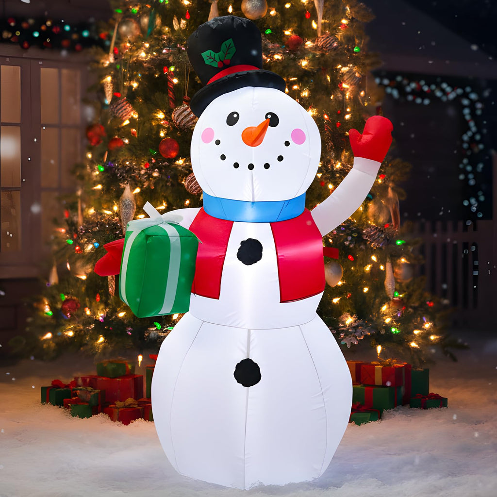 4FT Box Snowman Indoor and Outdoor Inflatable Decoration