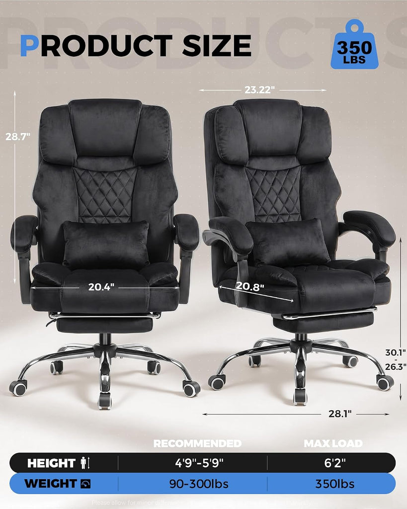 Big and Tall Office Chair with Pocket Spring Cushion & Ergonomic Lumbar Support for Lower Back Pain Relief, High Back