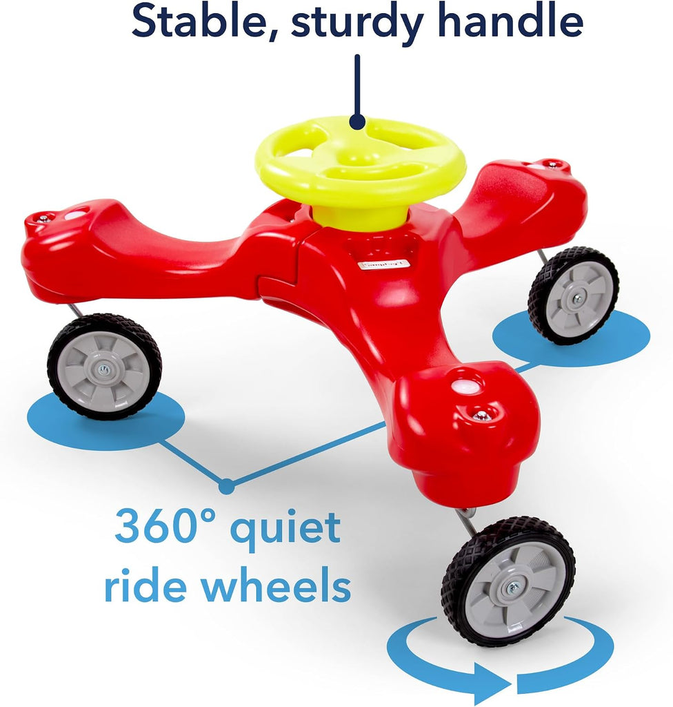 Boomerang Bike Ride-On Trike Toy for Ages 1.5-5, Accommodates Up to 3 Kids, Swivel Caster Wheels, 32" x 32" x 19.5"