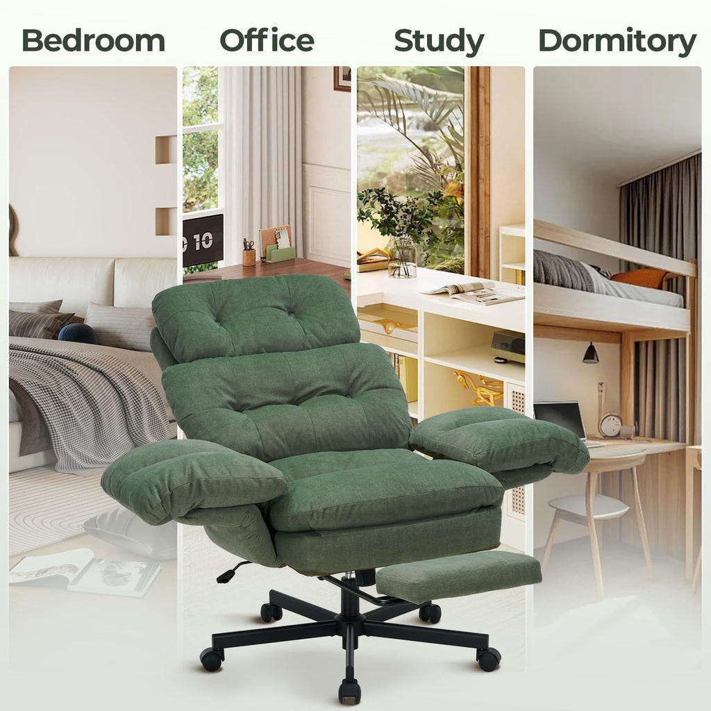 Criss Cross Office Chair with Foot Rest, Big and Tall Office Desk Chairs with Flip Armrests for Pets & Cross Legged