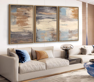 Large Framed Canvas Wall Art, Abstract Colorful Painting Picture, 20"X28"X3