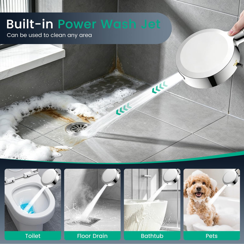 Head with Handhled High Pressure Hand held Showerhead with 6 Modes