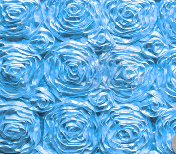 Wedding Rosette Satin Fabric 54" Wide Sold By The Yard (Turquoise)
