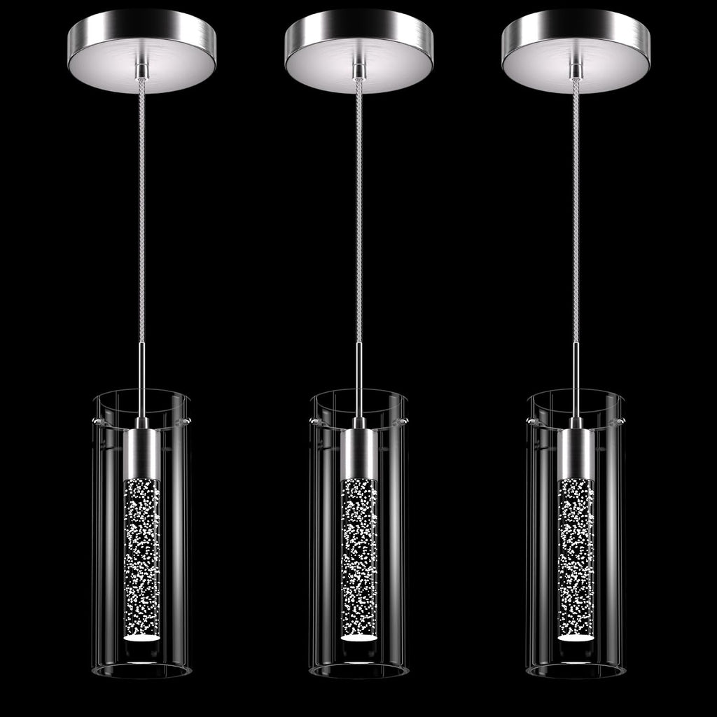 Pendant Ceiling Light Fixture, LED Kitchen Lighting Crystal Pendant Lights Kitchen Island, 1-Light Integrated Kitchen
