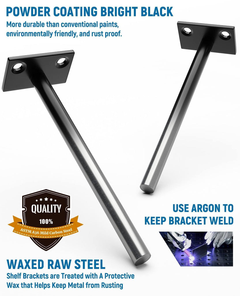 12-Pack 5 inch Floating Shelf Brackets, Hidden Shelf Bracket for Wood