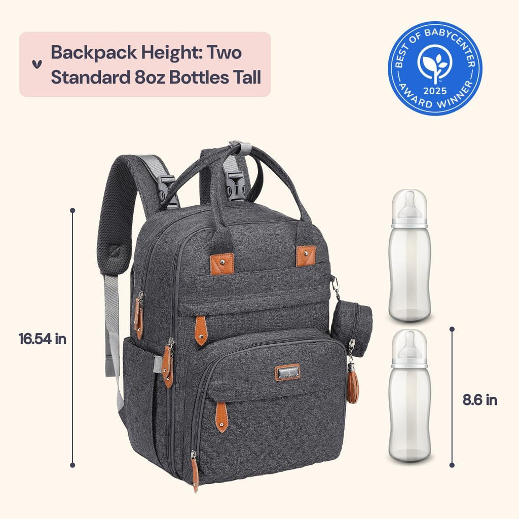Diaper Bag Backpack - Baby Essentials Travel Tote - Multi Function Water Resistant Diaper Bag, Travel Essentials Baby