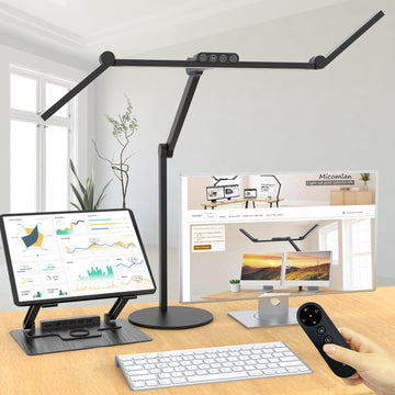Architect Desk Lamp with Remote Control, Adjustable Led Desk Light with Base, 24W Bright Auto Dimming Table Light